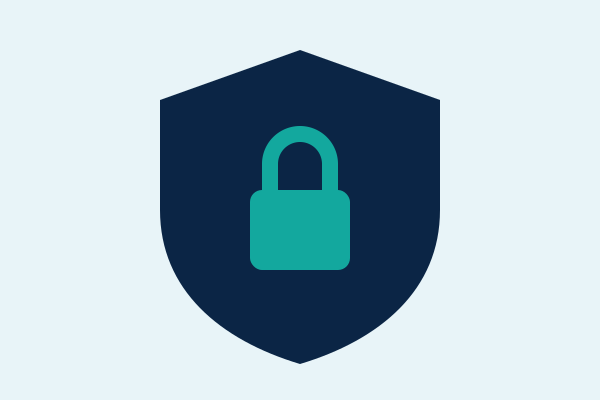 Shield with a padlock